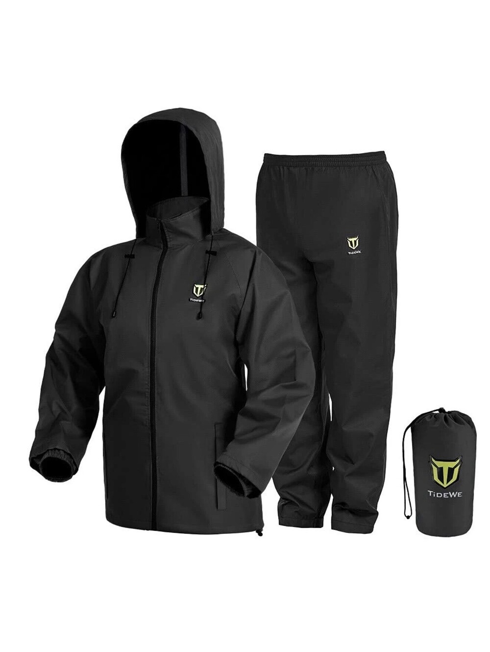 Rain Suit 100% Waterproof Large L Lightweight 2 Pieces Polyester Outdoor Fishing